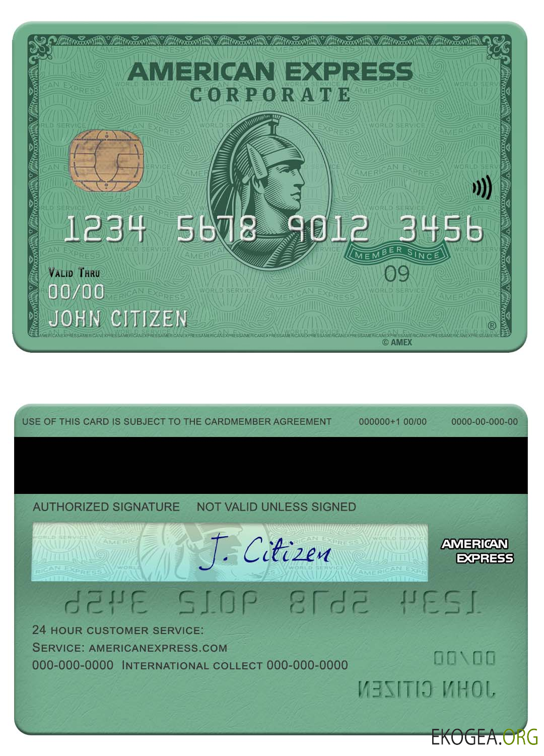 Carte verte American Express de la banque Heritage USA